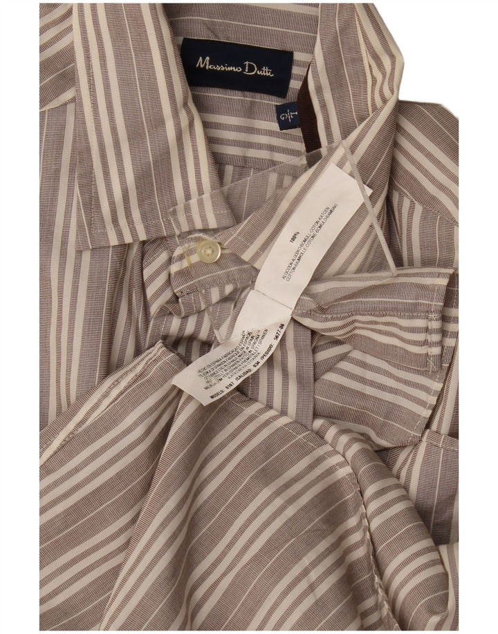 Camicia Uomo Massimo Dutti Cotone Rigato Grande Grigio