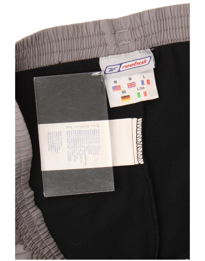 Pantaloncini sportivi Reebok da uomo in poliestere grigio medio