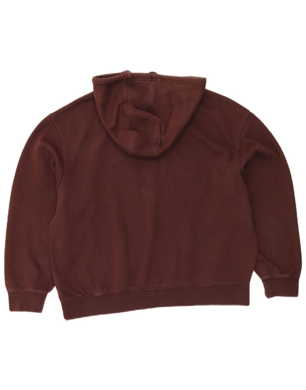 Maglione con cappuccio oversize da donna Adidas UK 8/10 piccolo cotone marrone