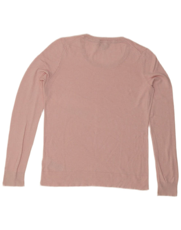 Maglione maglione con scollo a barca da donna Tommy Hilfiger UK 14 cotone rosa medio