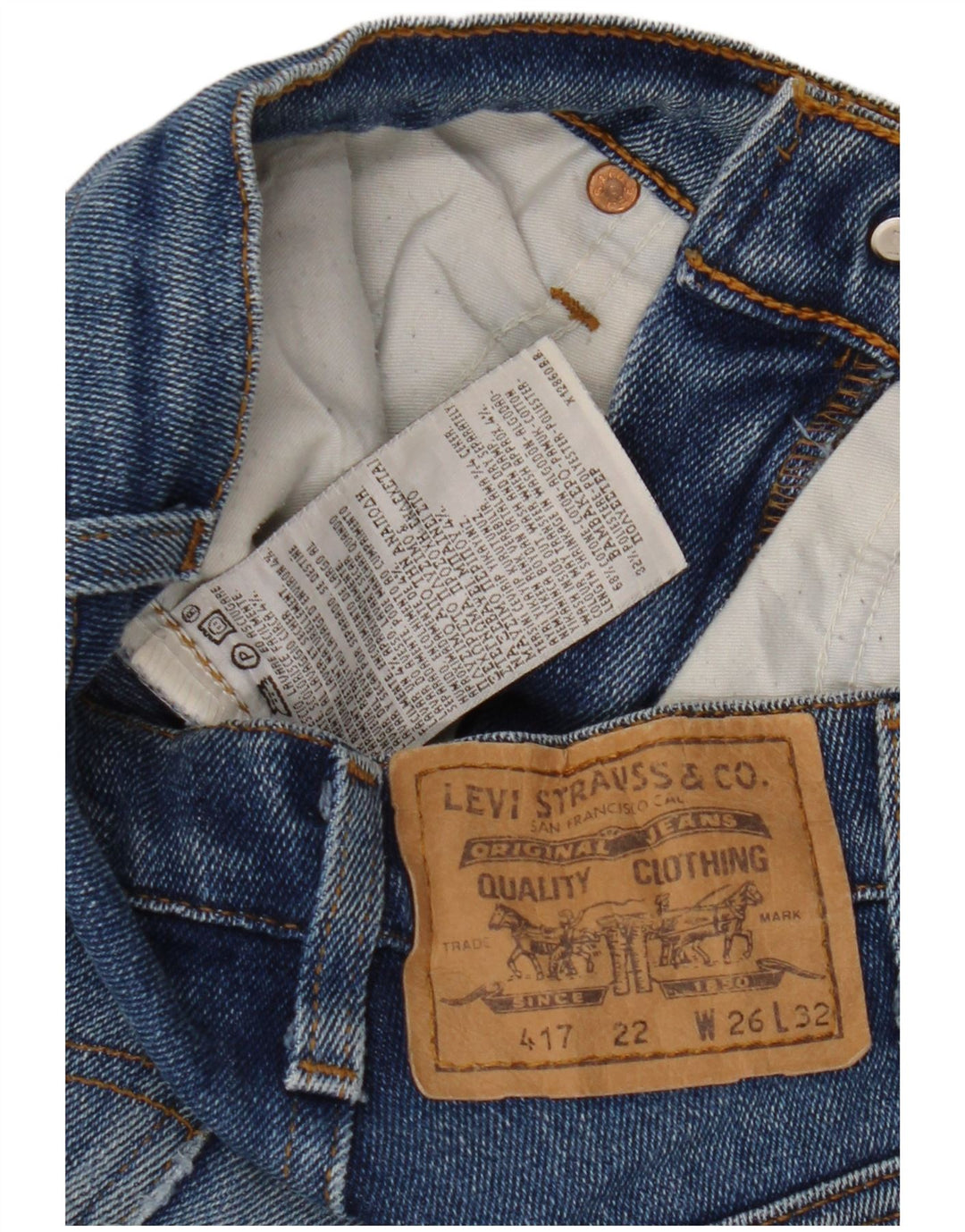 LEVI'S Jeans 417 Bootcut da donna W26 L32 in cotone blu