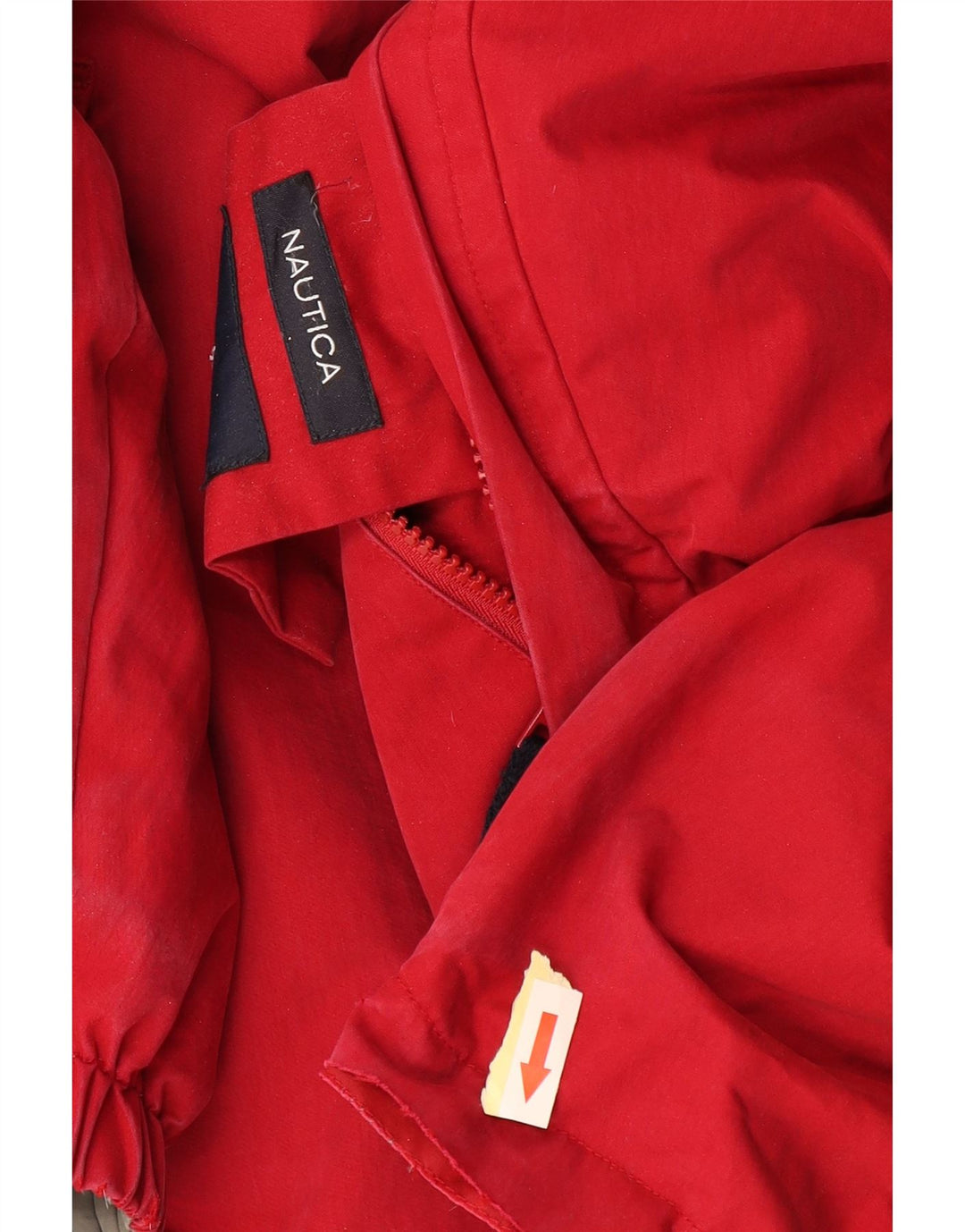 NAUTICA Giacca imbottita reversibile da uomo con cappuccio UK 40 Large Rosso Colorblock