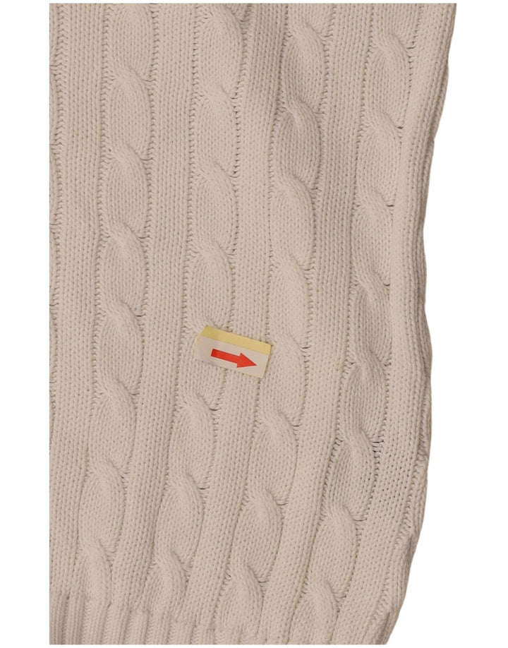 Maglione maglione con scollo a V da donna Ralph Lauren UK 12 Cotone bianco medio