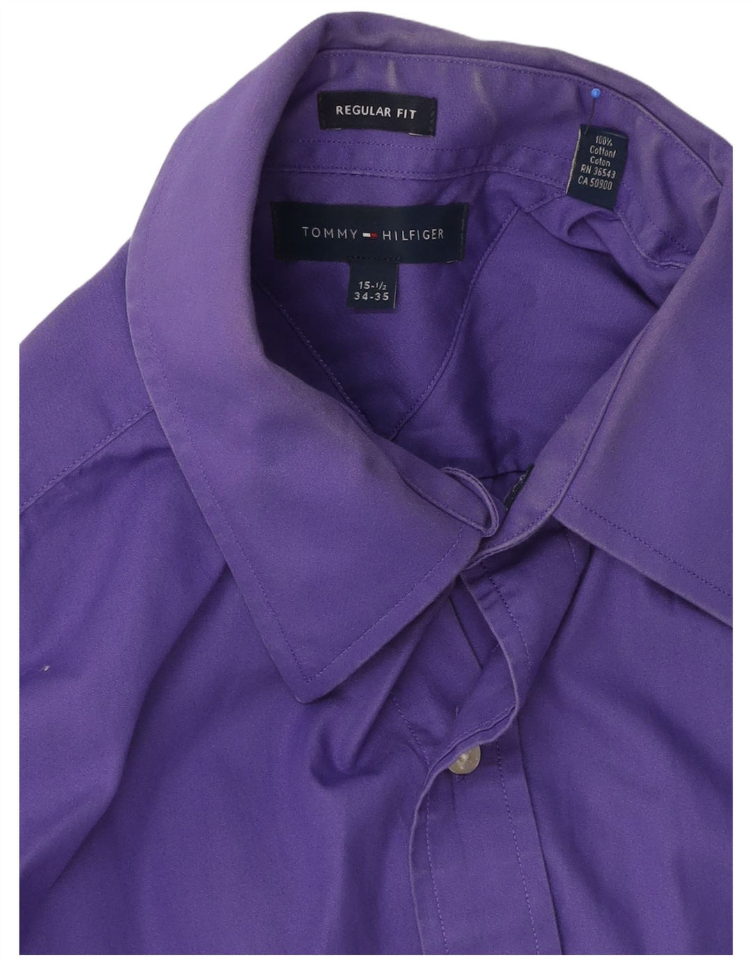 Camicia da uomo vestibilità regolare Tommy Hilfiger taglia 15 1/2 cotone viola medio