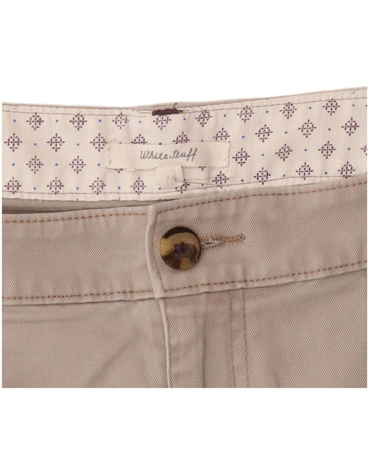Gonna dritta da donna White Stuff UK 14 grande W32 cotone grigio
