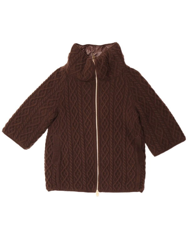 Giacca imbottita Herno da donna in maglia con maniche a 3/4 EU 40 Lana marrone medio