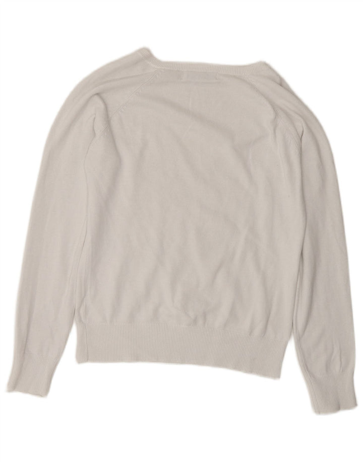 Maglione con scollo a V da donna Zara UK 10 piccolo bianco