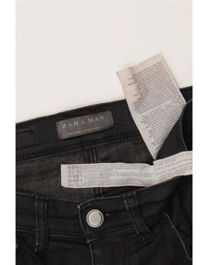 Jeans skinny da uomo ZARA EU 40 medio W31 L30 cotone nero