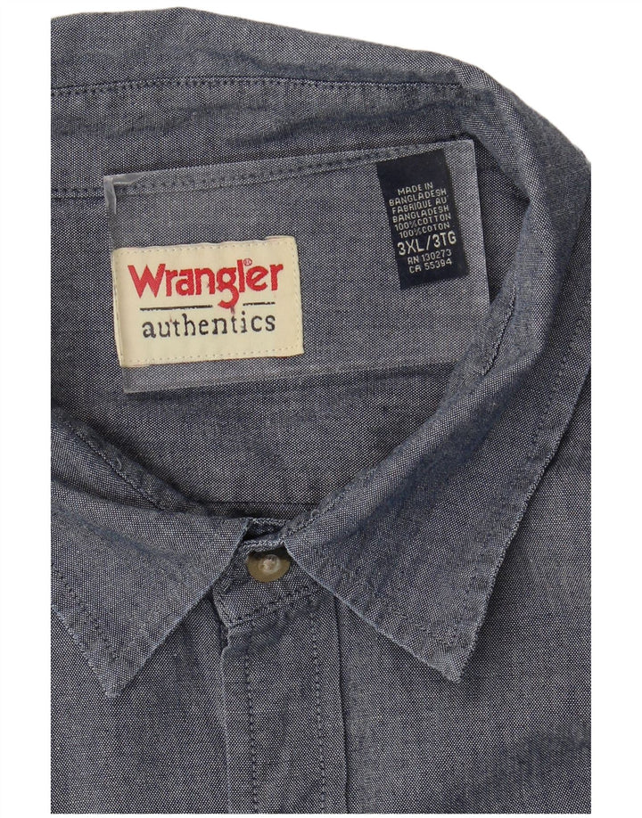 Camicia da uomo WRANGLER 3XL cotone blu navy