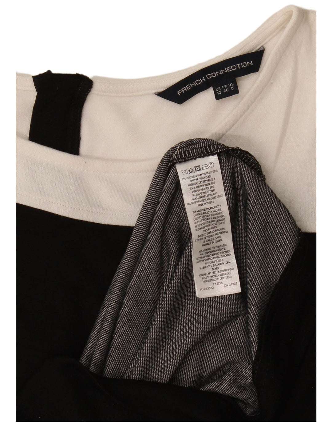 Abito aderente da donna French Connection UK 12 Medium Black Colourblock