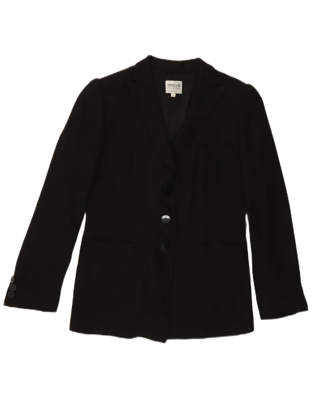 Giacca blazer a 3 bottoni da donna Armani Collezioni IT 44 media nera