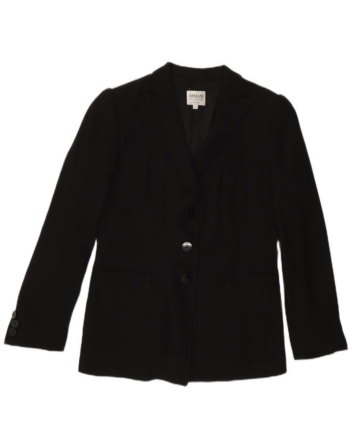 Giacca blazer a 3 bottoni da donna Armani Collezioni IT 44 media nera