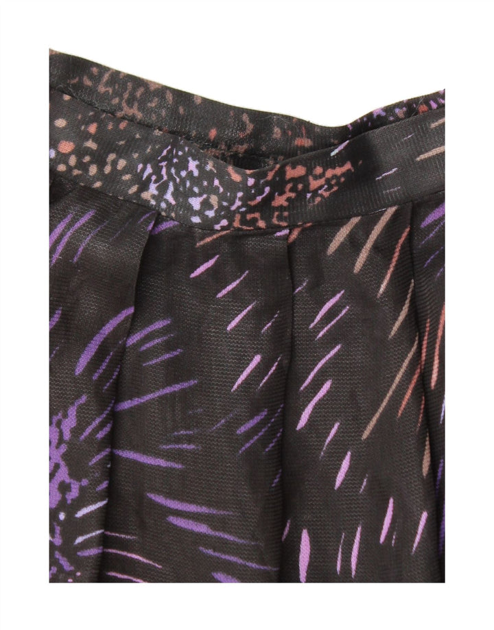 VINTAGE Womens A-Line Skirt W30 Medium Black Floral Vintage Vintage and Second-Hand Vintage from Messina Hembry 