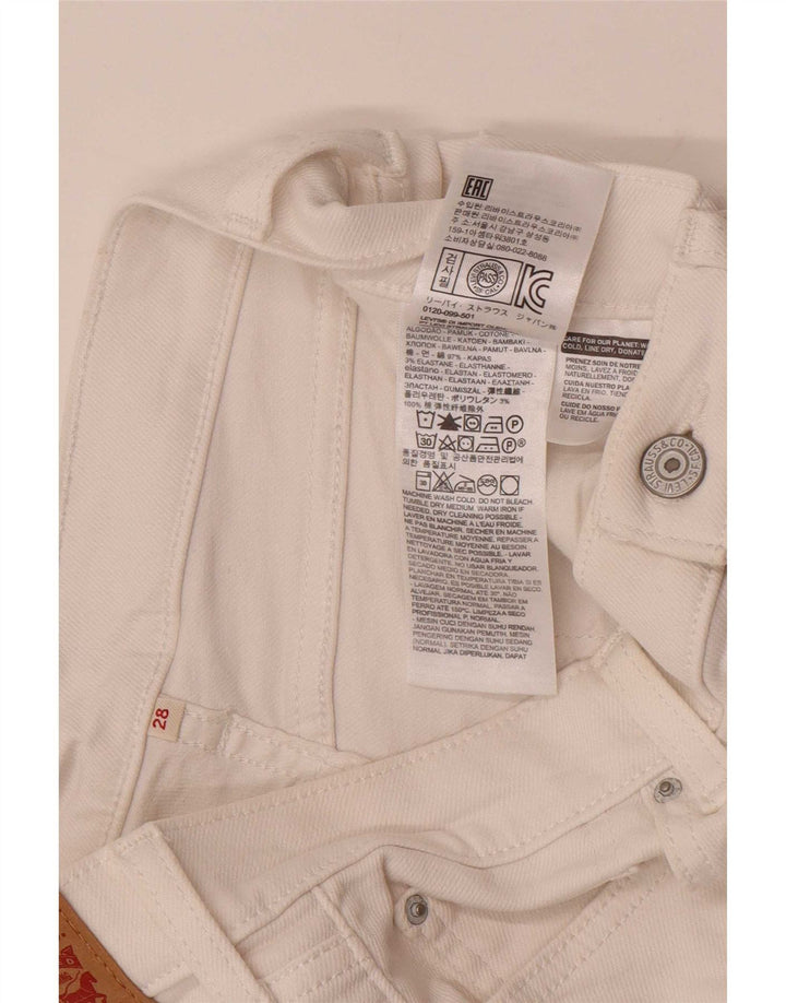 Pantaloncini di jeans da donna Levi's W28 cotone bianco medio