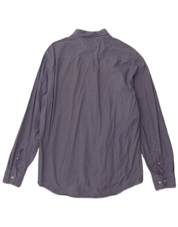 TOMMY HILFIGER Camicia da uomo vestibilità regolare grande cotone a quadretti blu