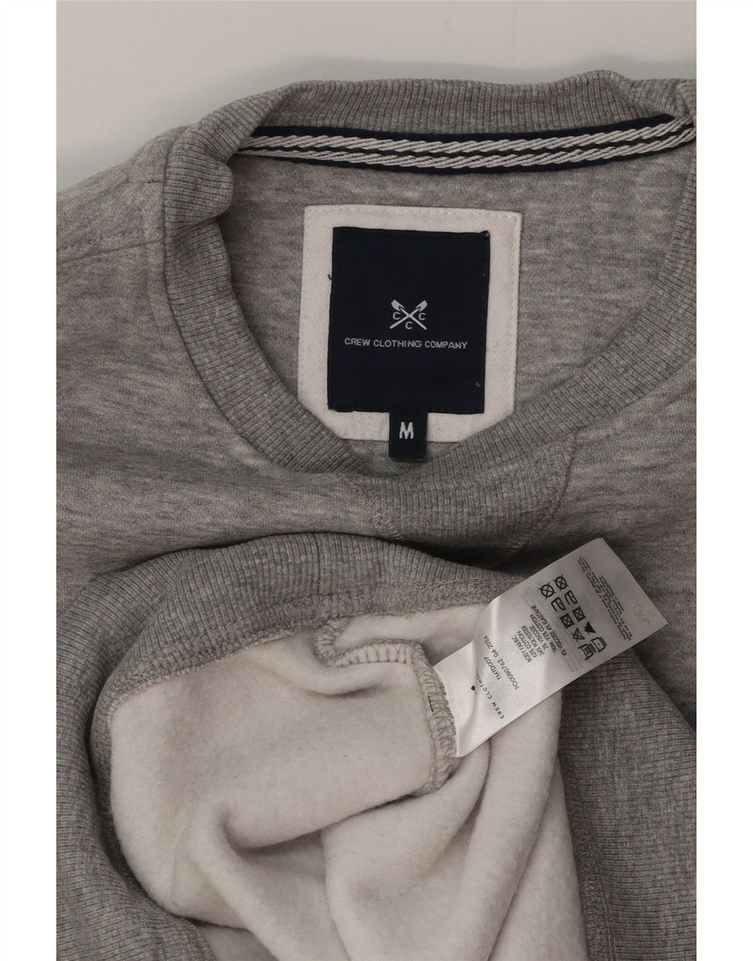 CREW CLOTHING Felpa da uomo in cotone grigio medio