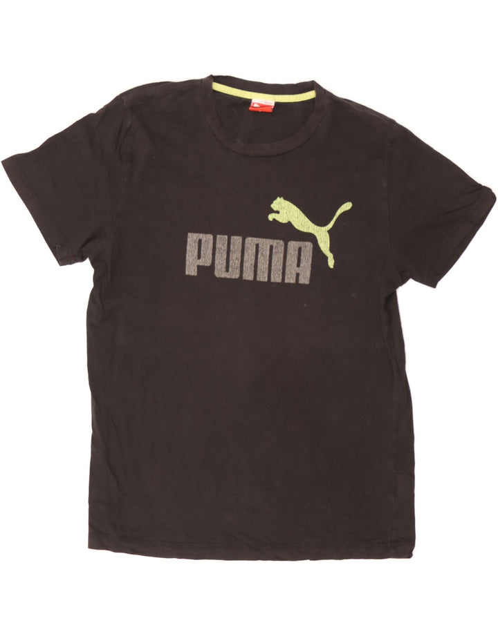 PUMA Mens Graphic T-Shirt Top Medium Black Cotton Vintage Puma and Second-Hand Puma from Messina Hembry 