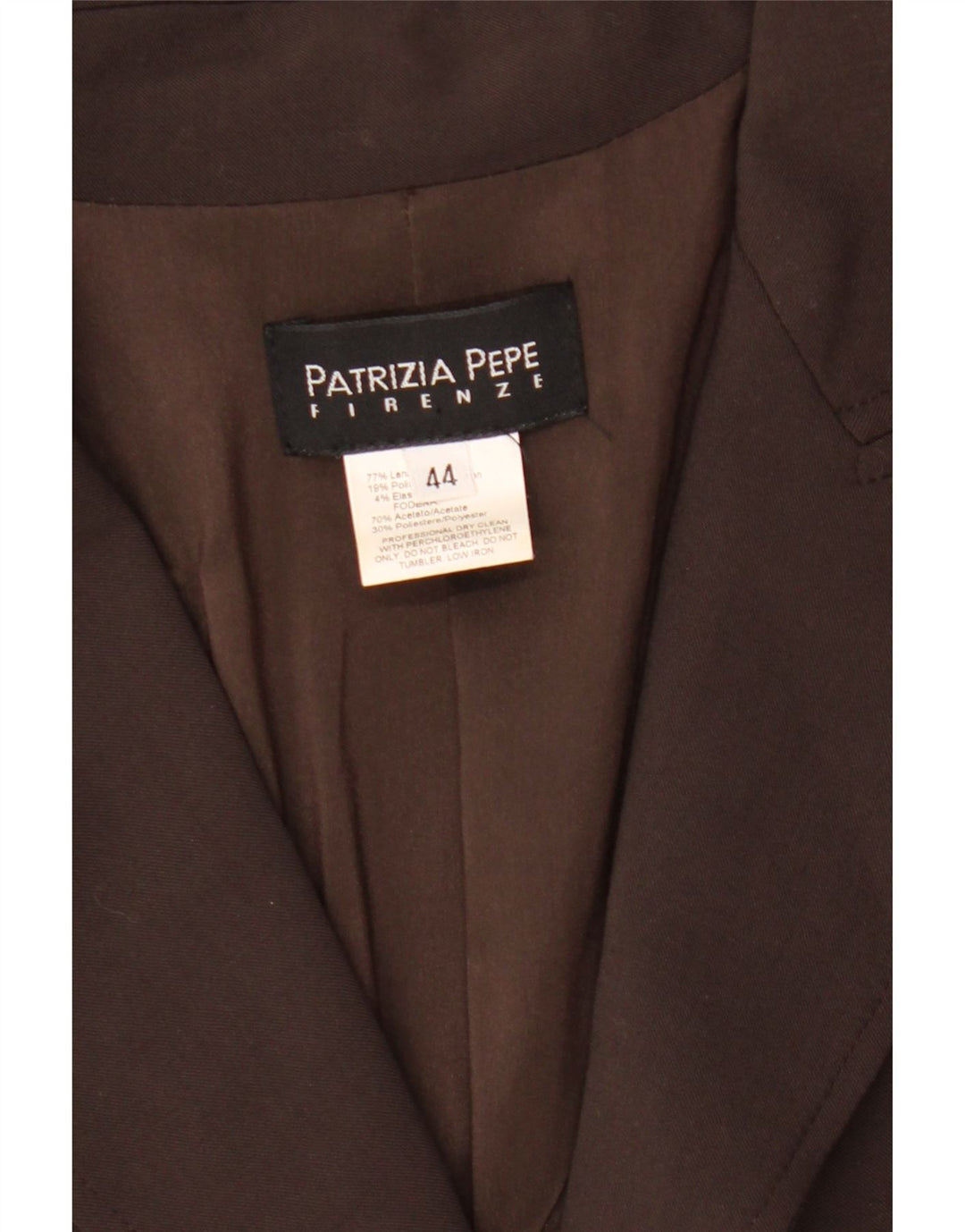 Patrizia Pepe Giacca Blazer Crop da Donna a 2 Bottoni IT 44 Lana Marrone Medio
