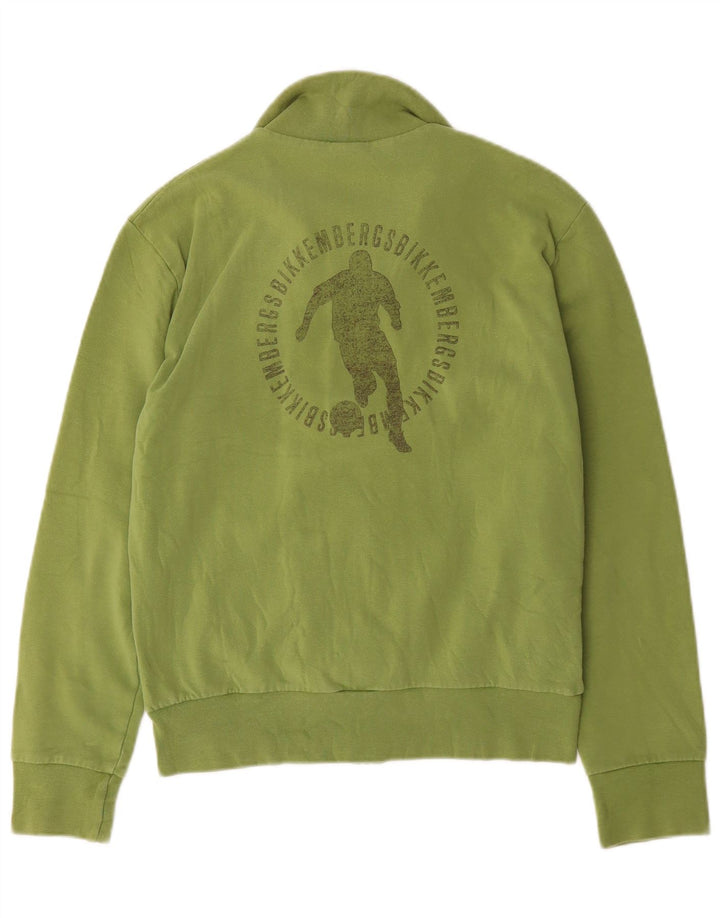 Giacca da ginnastica grafica da uomo di Bikkembergs in cotone verde medio
