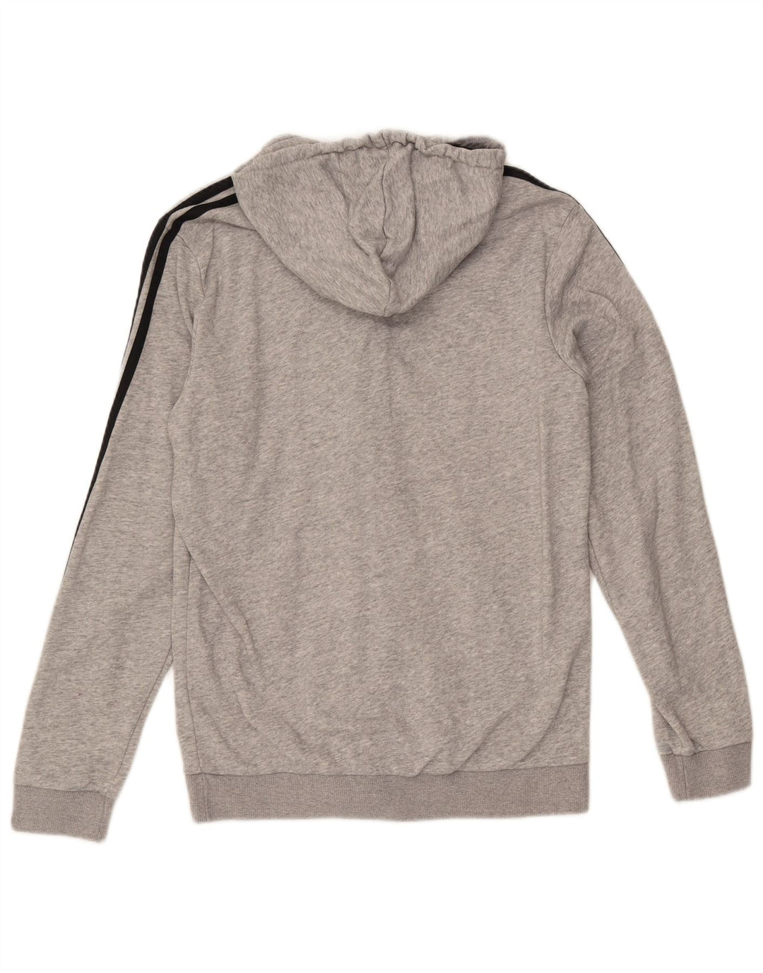 Maglione con cappuccio e zip da uomo ADIDAS in cotone screziato grigio medio