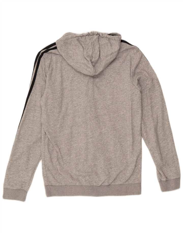 Maglione con cappuccio e zip da uomo ADIDAS in cotone screziato grigio medio