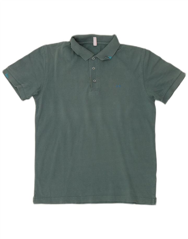 Polo da uomo Sun68 in cotone verde medio