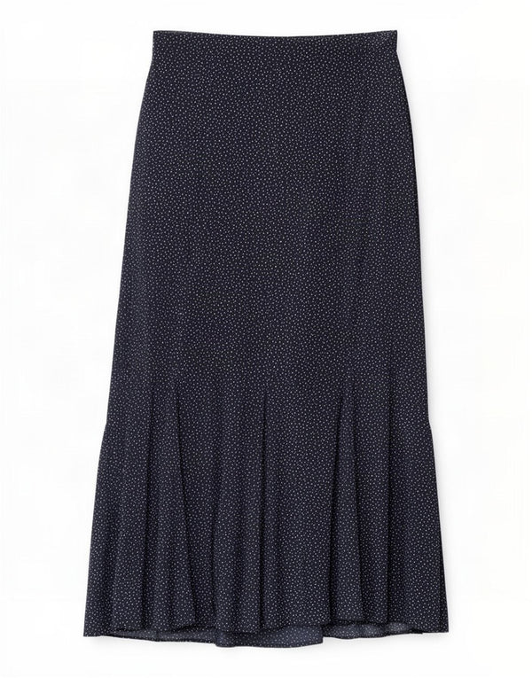 Gonna a trapezio da donna Marks & Spencer UK 10 piccola W30 blu navy maculato