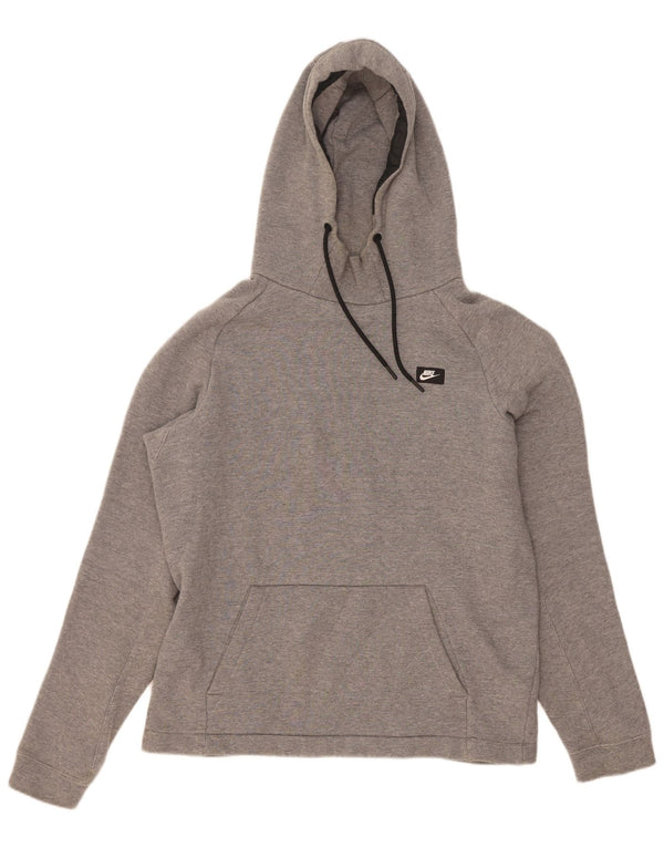 Felpa con cappuccio da uomo Nike Small in cotone chiazzato grigio