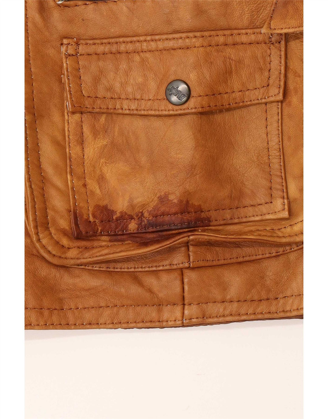 Giacca utilitaria in pelle vintage da uomo UK 38 Marrone medio