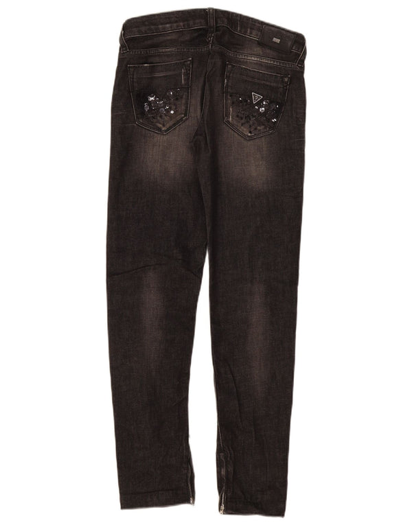 Jeans skinny effetto consumato da donna Guess W25 L28 cotone nero