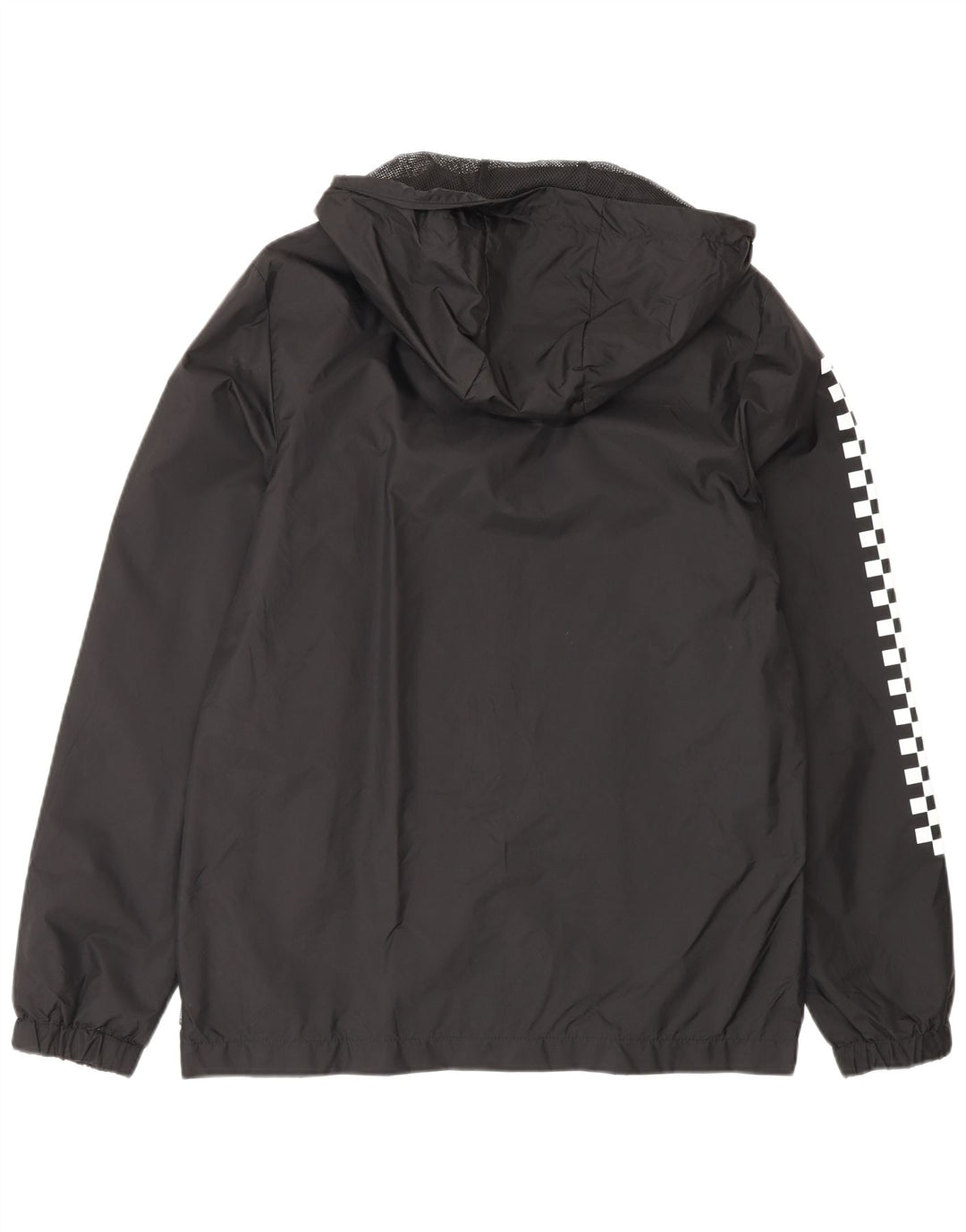 Giacca antipioggia da uomo con cappuccio grafico Vans UK 36 Small nylon geometrico nero