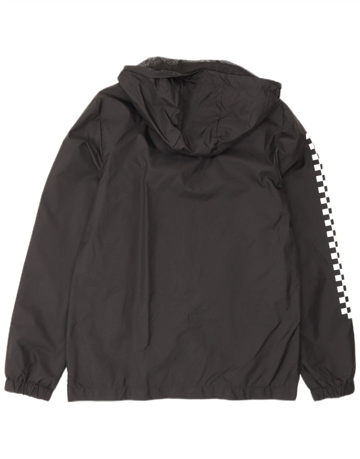 Giacca antipioggia da uomo con cappuccio grafico Vans UK 36 Small nylon geometrico nero