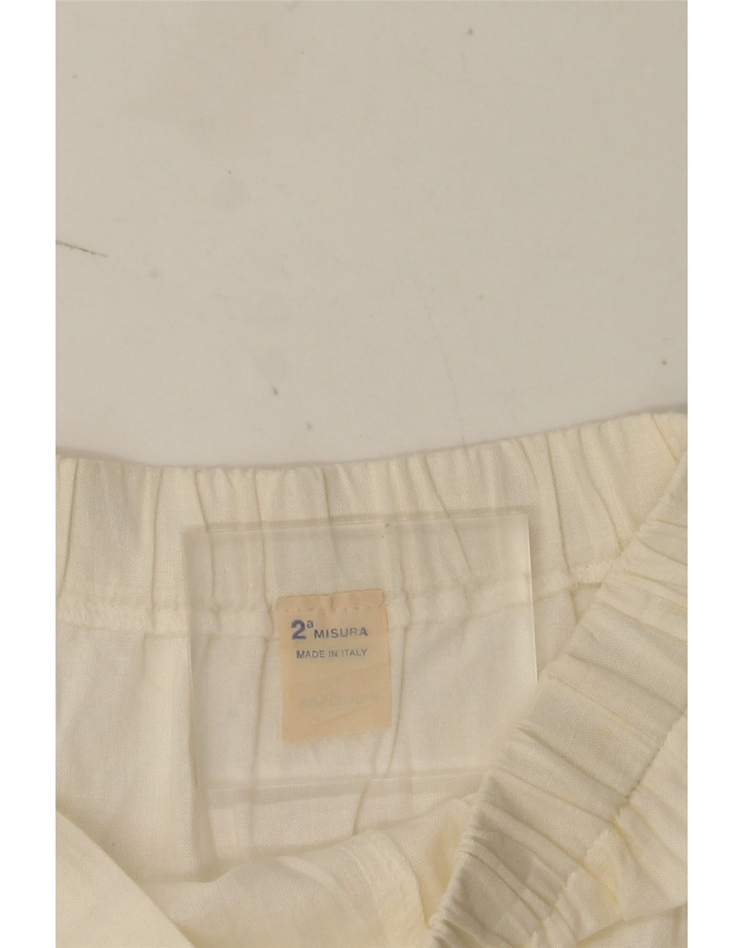 Gonna Svasata a Vita Alta Misura Donna W28 Cotone Bianco Medio