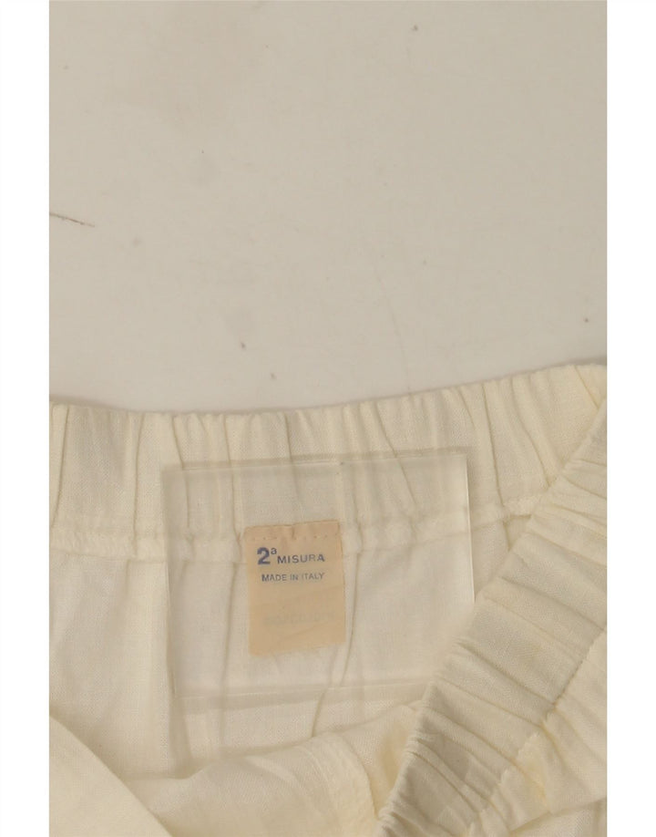 Gonna Svasata a Vita Alta Misura Donna W28 Cotone Bianco Medio