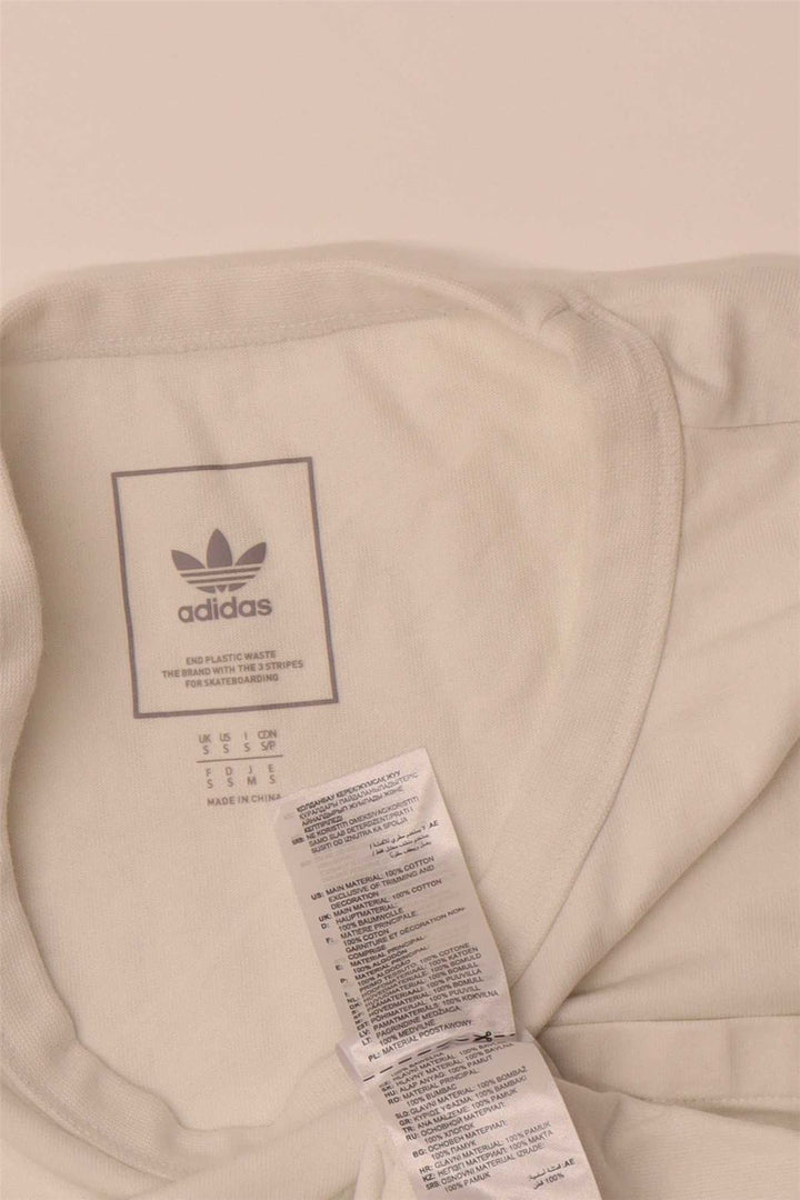 ADIDAS Mens T-Shirt Top Small White Cotton