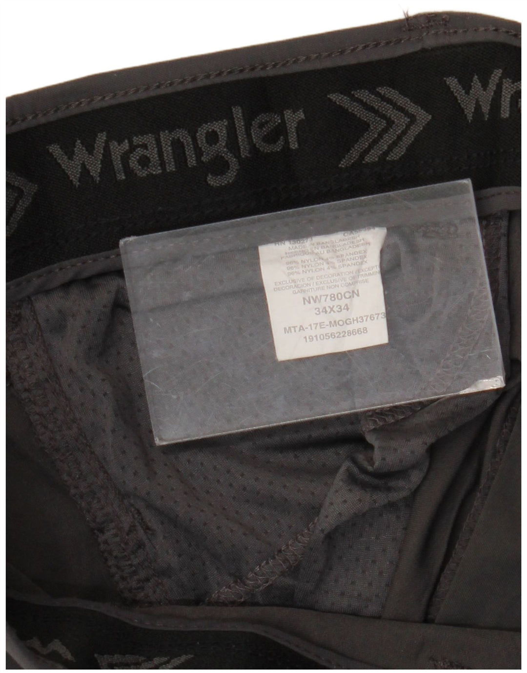 Pantaloni cargo dritti da uomo WRANGLER W34 L34 nylon grigio