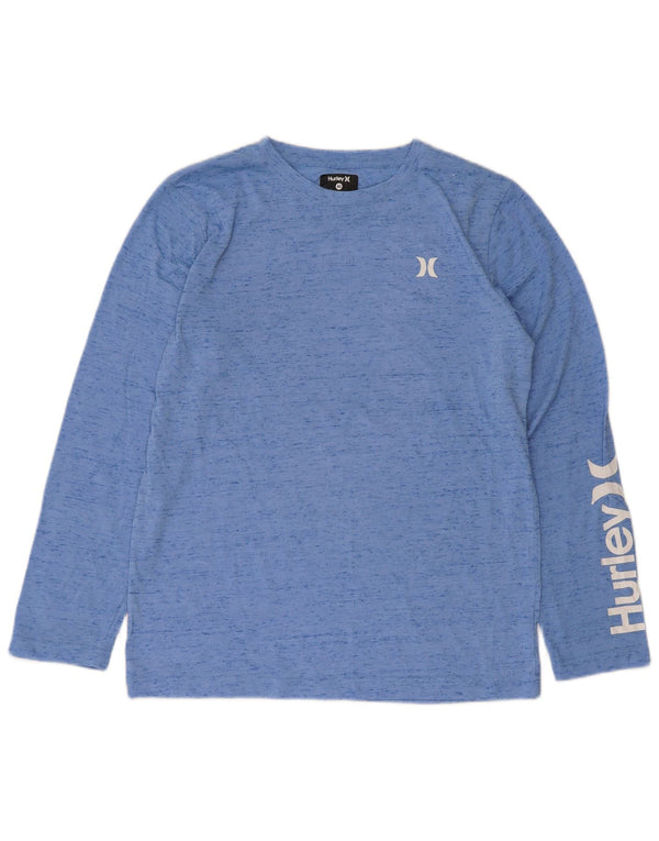 Maglietta grafica Hurley da ragazzo a maniche lunghe 13-14 anni XL Blu screziato