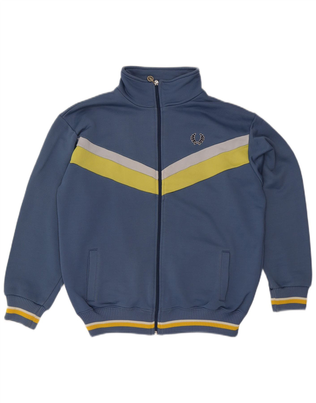 Giacca da tuta da uomo Fred Perry in cotone color block blu medio