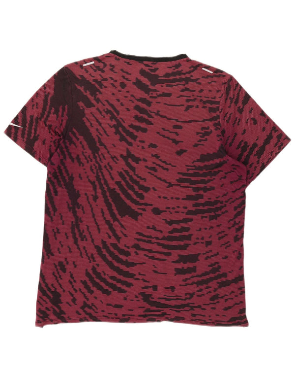 T-shirt Nike da uomo Dri Fit, grande, in poliestere tie-dye bordeaux
