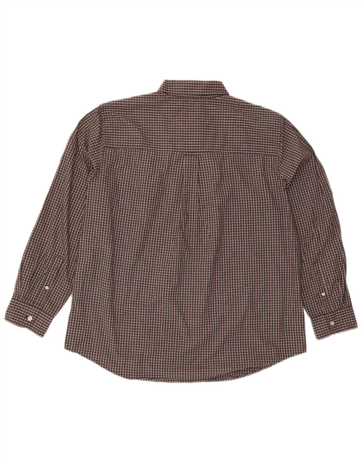Camicia da uomo Chaps XL in cotone a quadri marrone