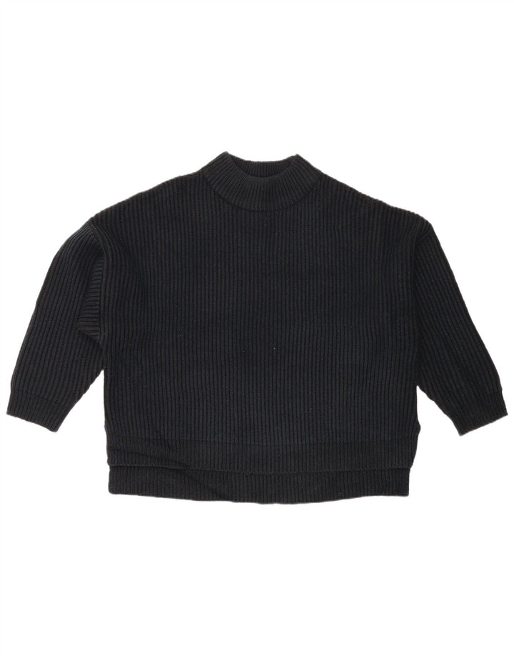 TOPSHOP Womens Oversized Turtle Neck Jumper Sweater UK 14 Medium Navy Blue