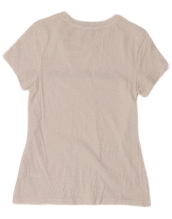 Calvin Klein Jeans T-shirt grafica da donna Top UK 10 Small Cotone bianco