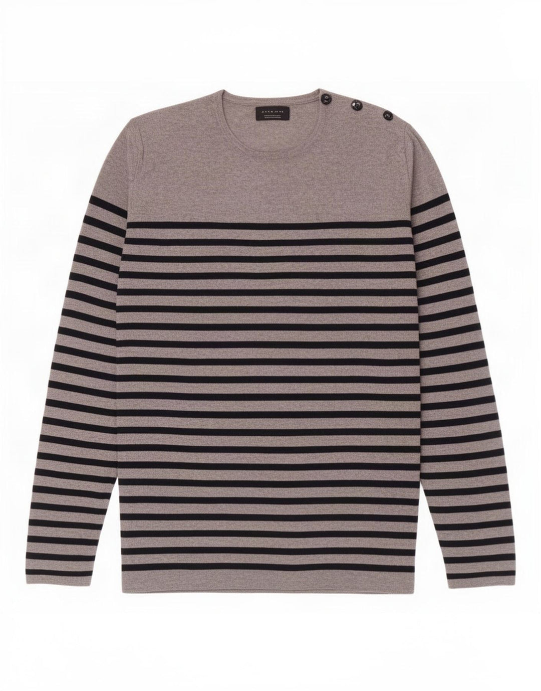 Maglione girocollo da uomo Zara a righe grandi grigie