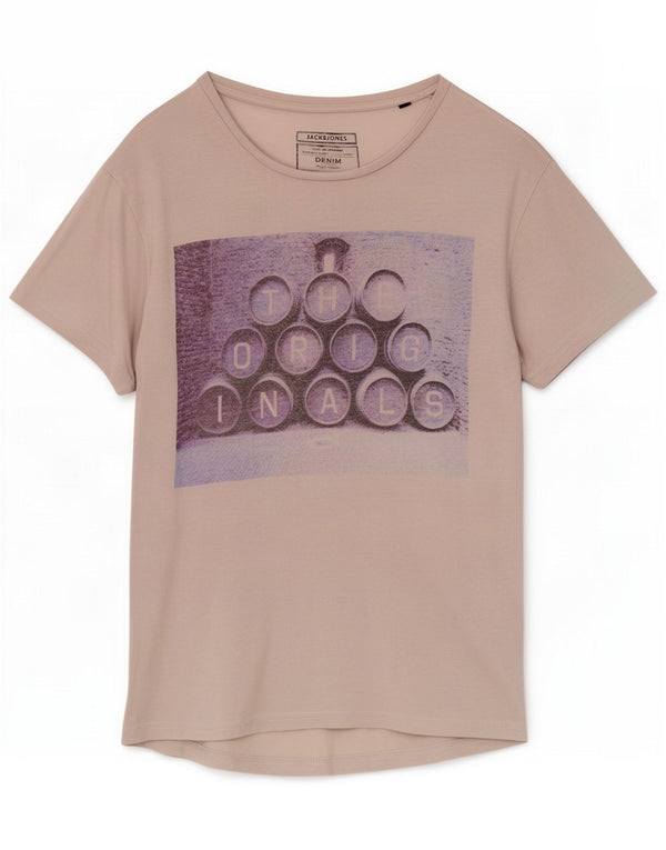 Maglietta grafica da uomo Jack & Jones Top Grigio medio