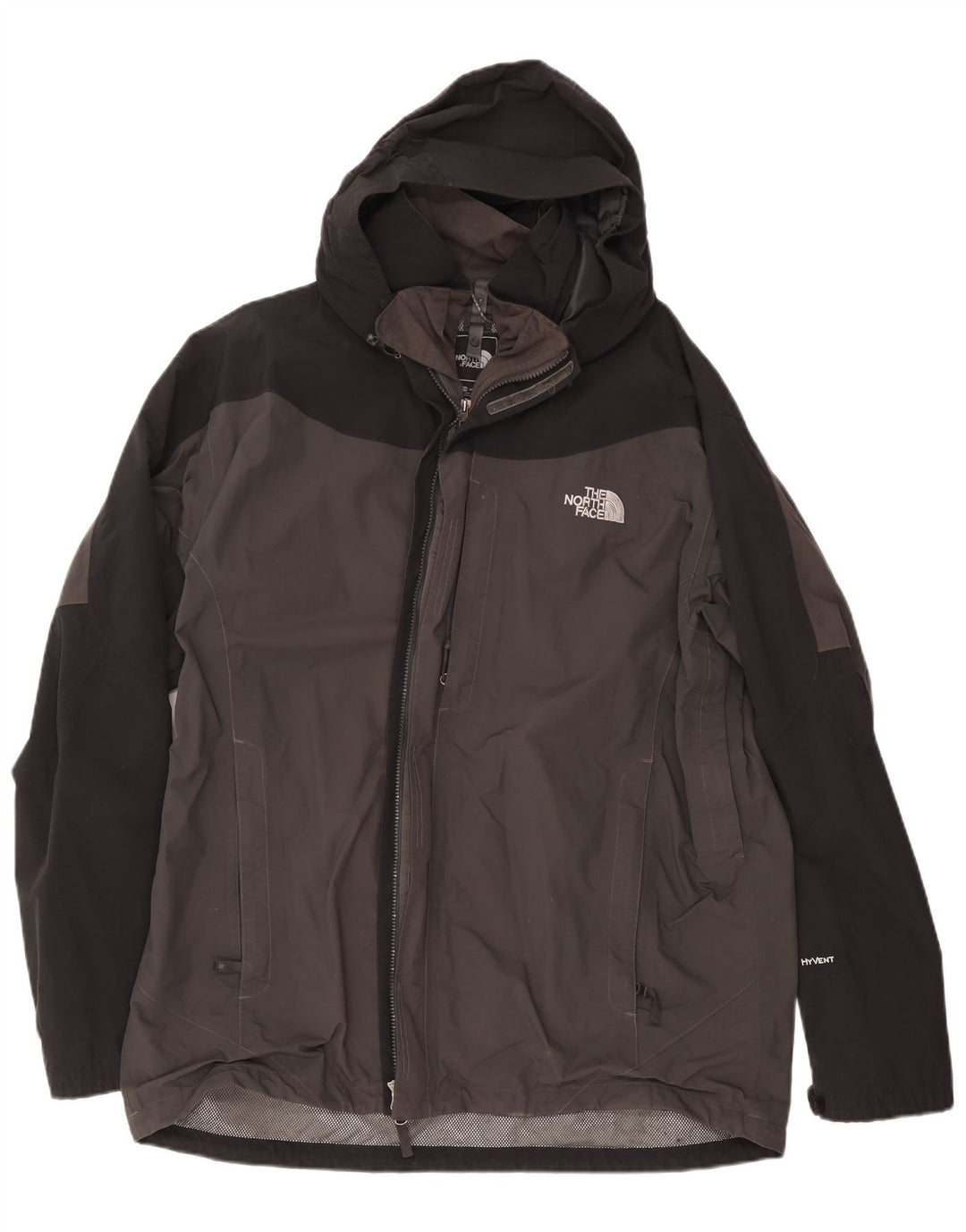 Giacca antipioggia da uomo con cappuccio The North Face UK 44 2XL Poliestere color block grigio