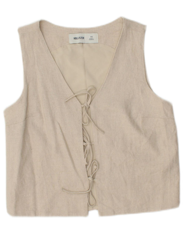 Gilet corto da donna HOLLISTER UK 6 XS Lino beige