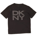 T-shirt grafica da uomo Dkny Top in cotone nero medio