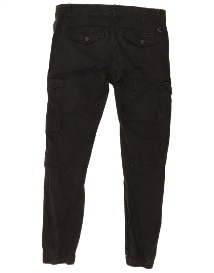 JACK & JONES Pantaloni cargo da jogging da uomo W34 L30 in cotone nero