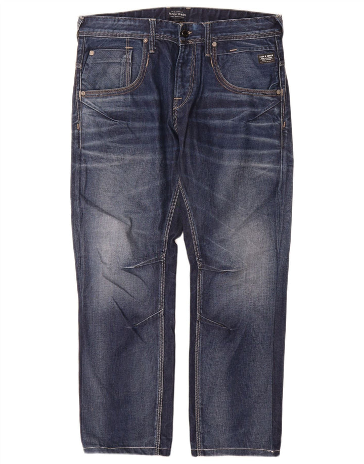 Jeans dritti da uomo Jack & Jones W32 L30 cotone blu