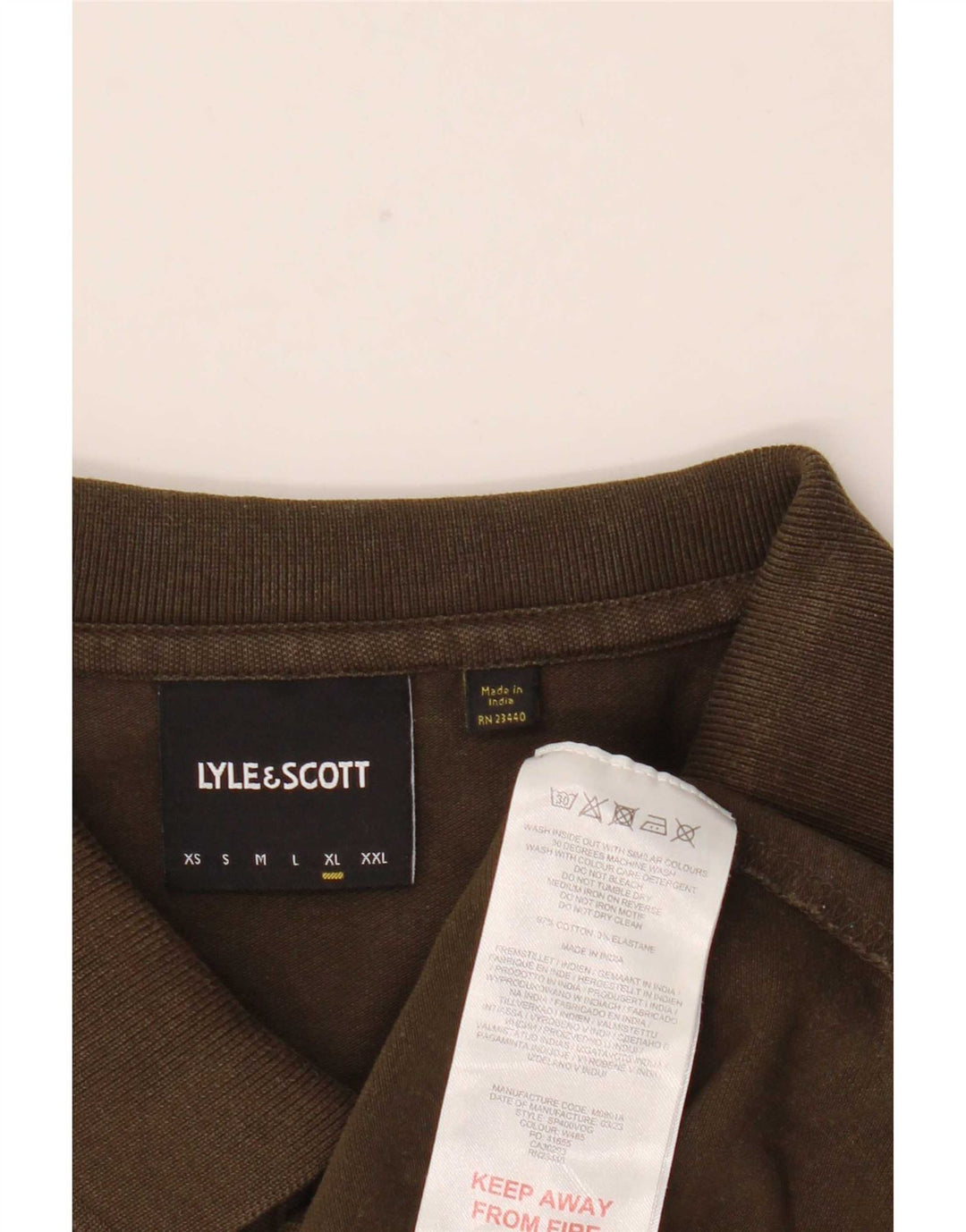Polo da uomo Lyle & Scott XL in cotone kaki